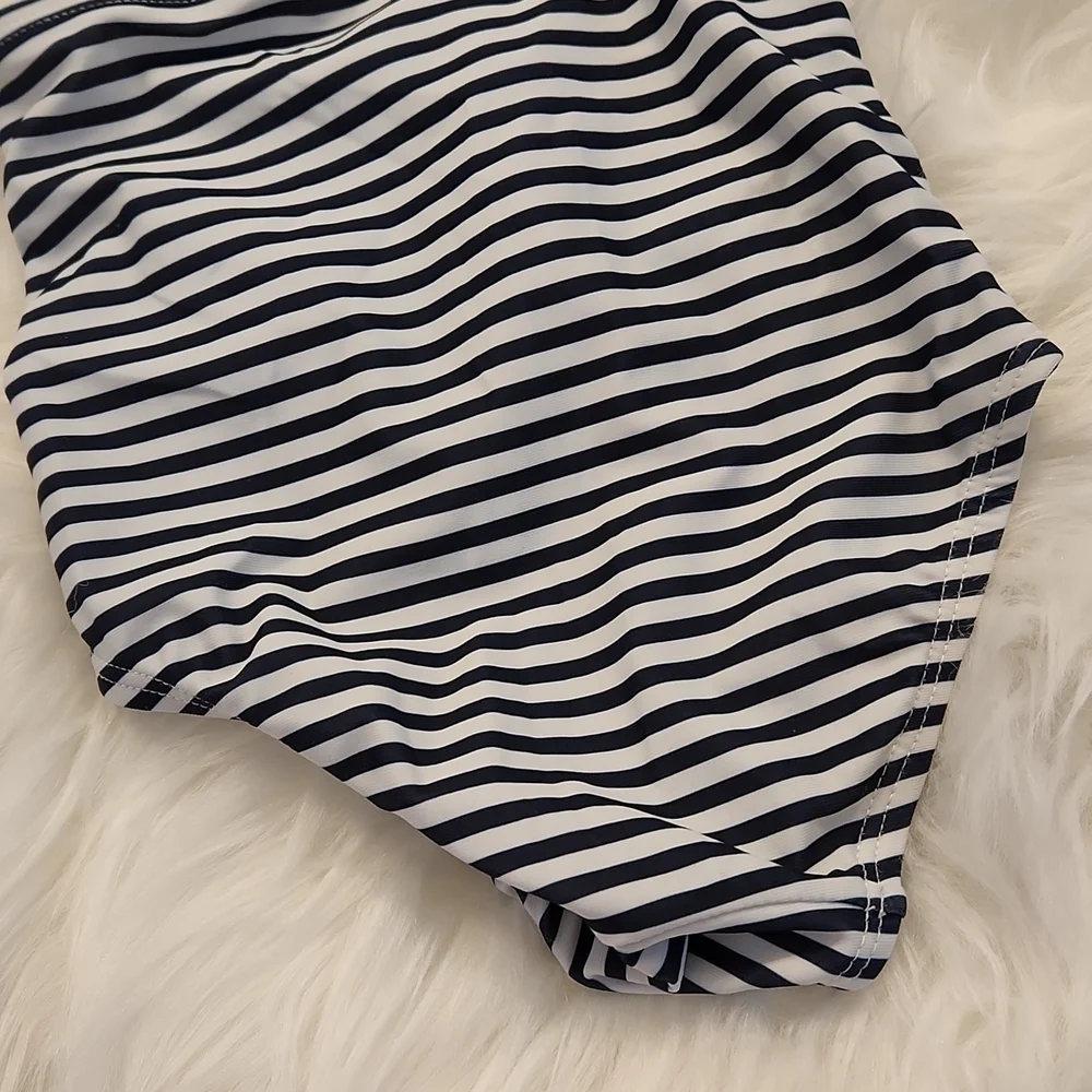 Baby Gap Navy & White Ruffle Front Swimsuit Size 18-24M